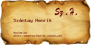 Szántay Henrik névjegykártya